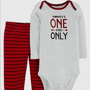 Carter’s Baby Boys Mommy’s One & Only Valentine’s Day Bodysuit & Pants NEWBORN.